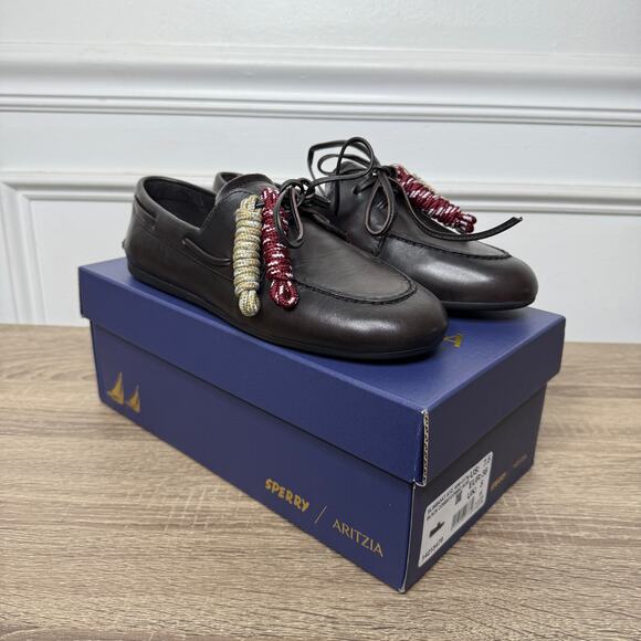 Sperry x Aritzia Slim Boat Shoe on Black Combo Womens 7.5 NEW - Picture 1 of 7